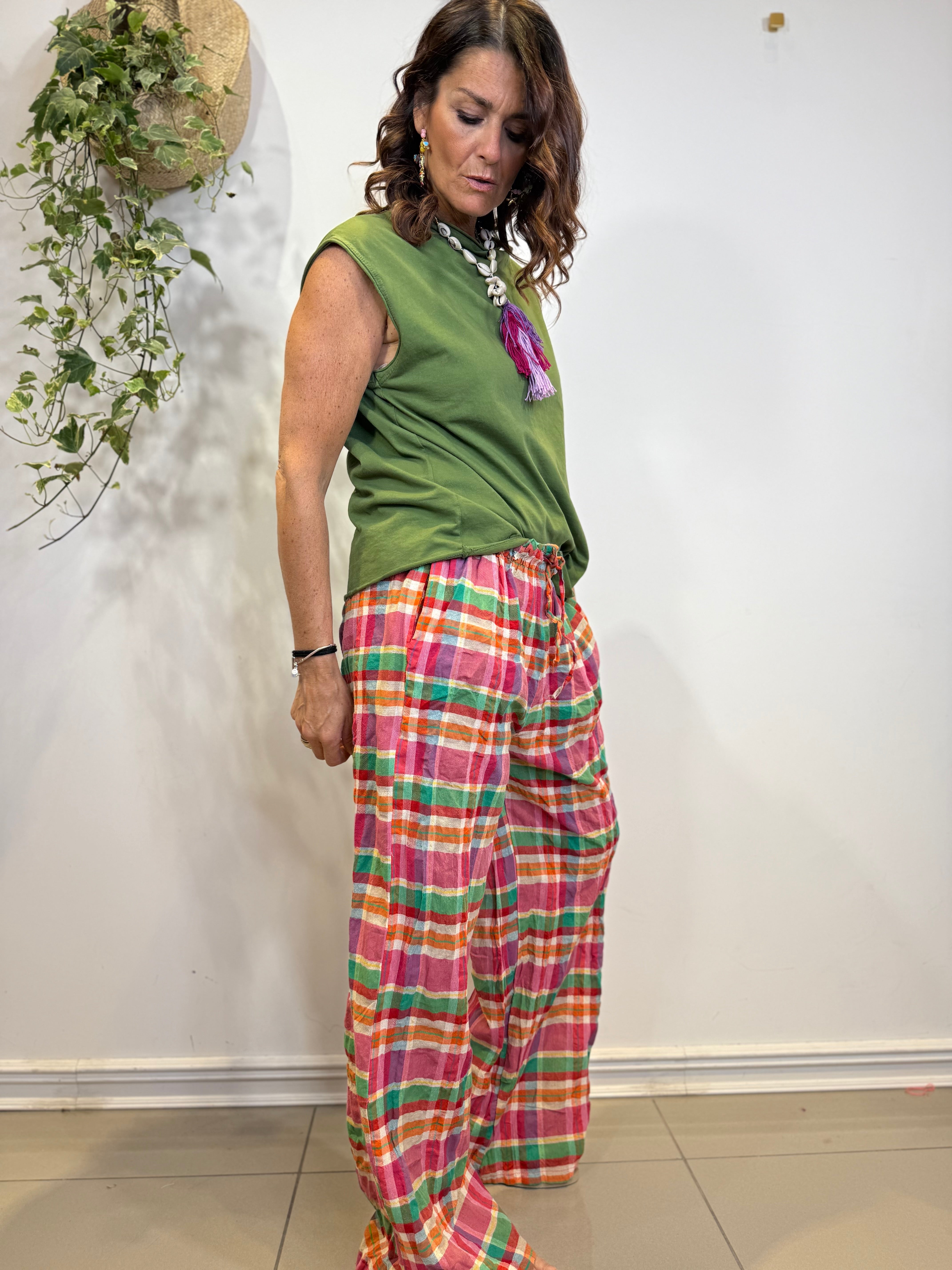 PANTALONE QUADRONI COLOR
