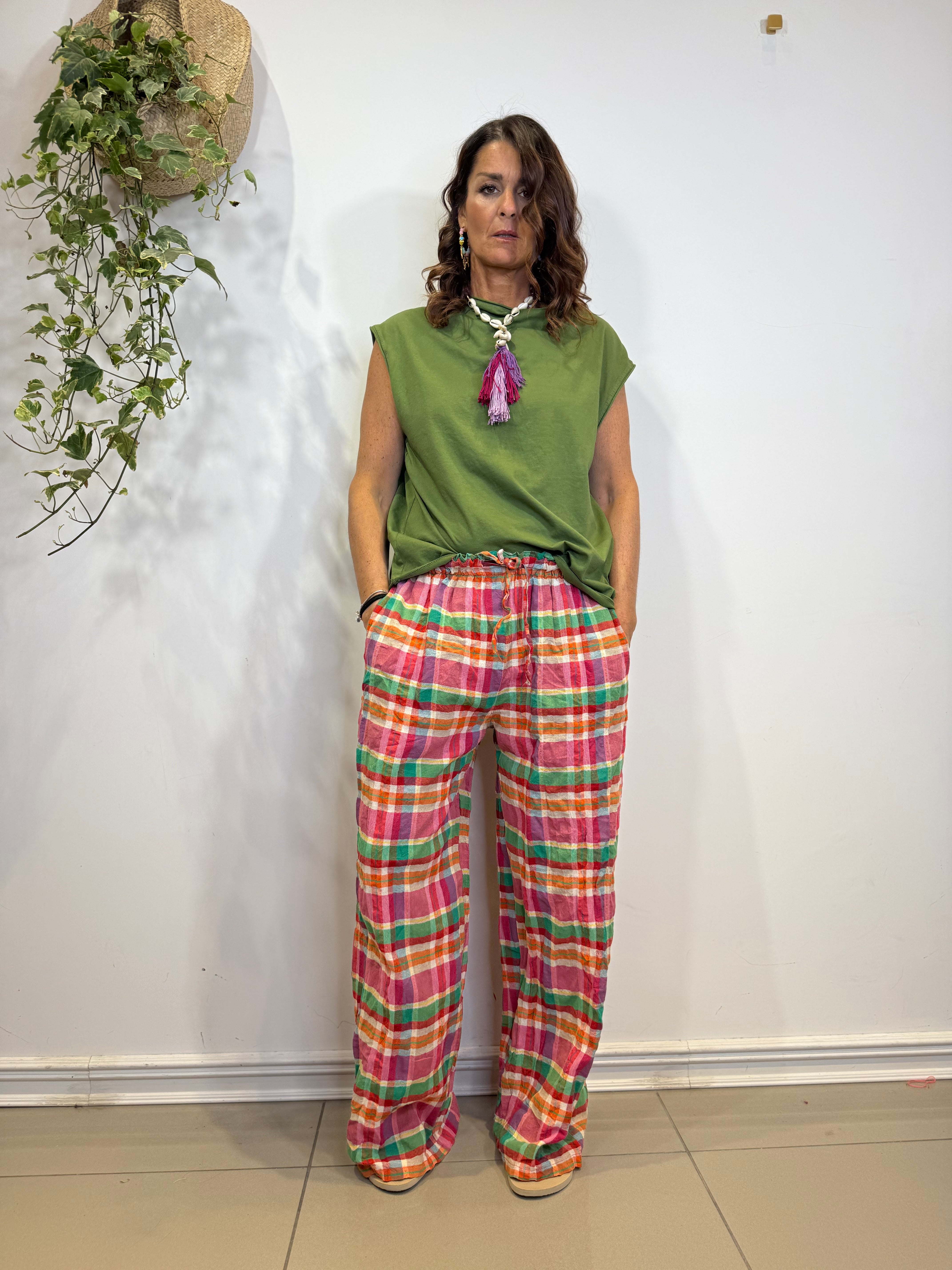 PANTALONE QUADRONI COLOR