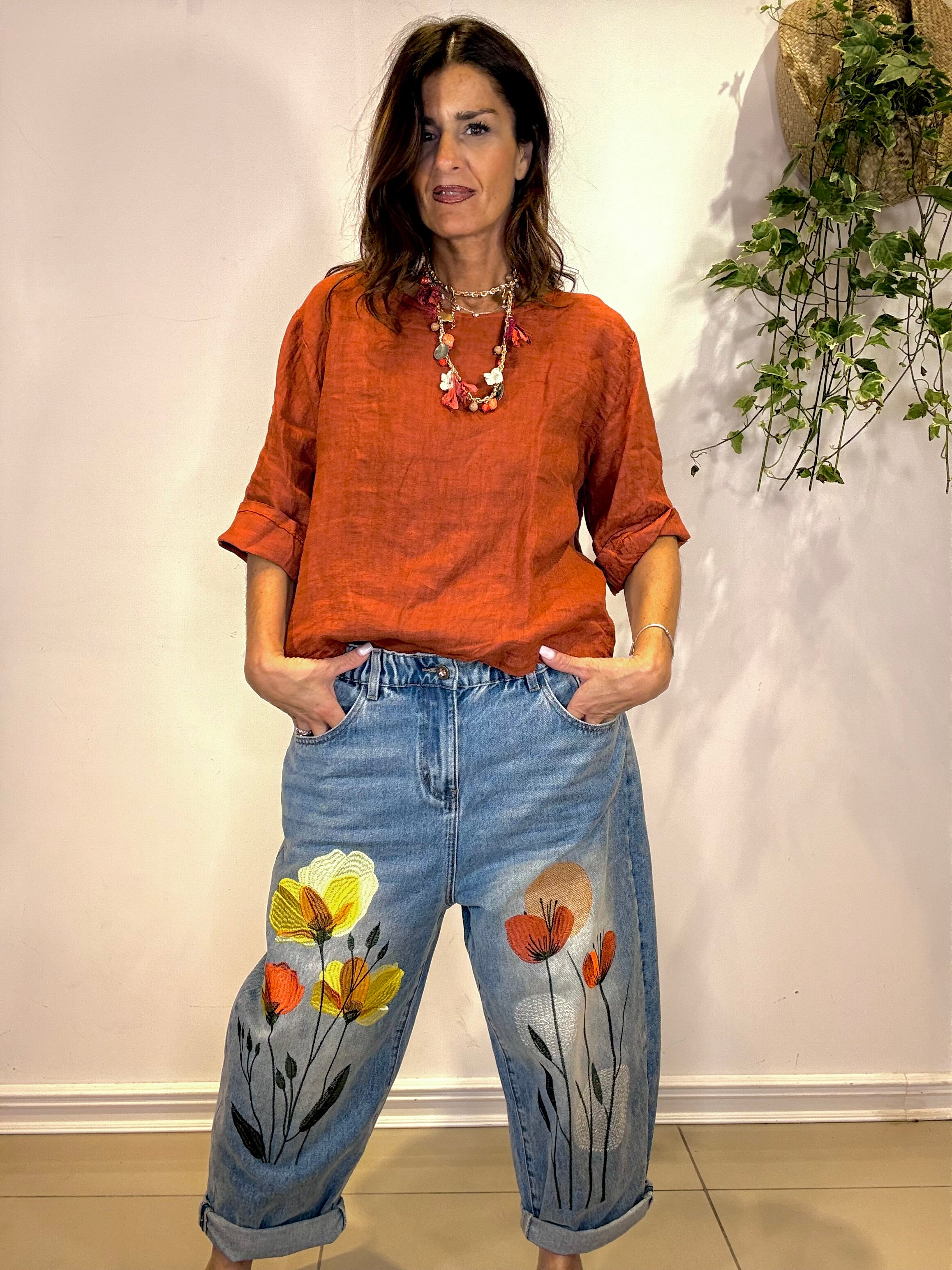 JEANS RICAMO