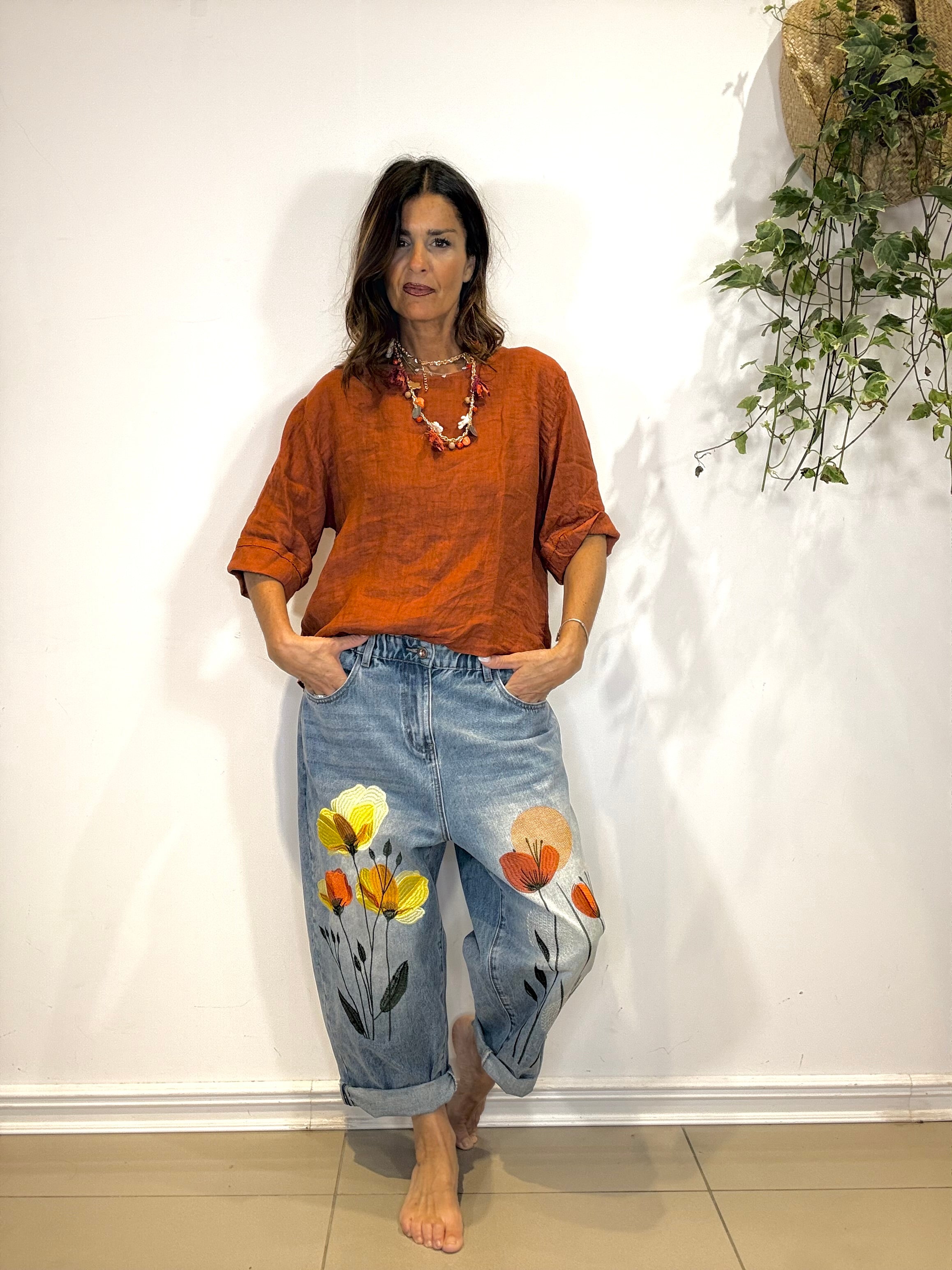 JEANS RICAMO